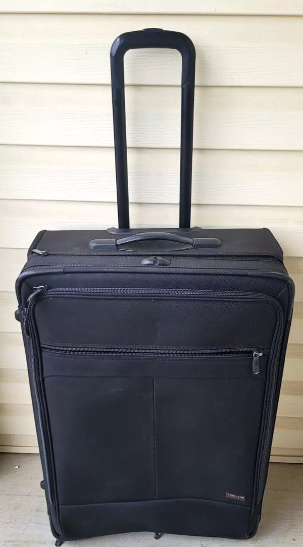 Durable Black Travel Suitcase with Telescopic Handle