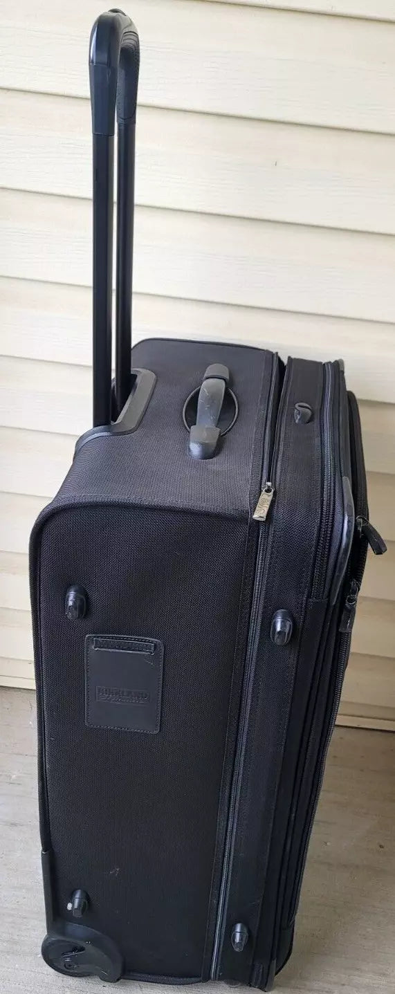 Durable Black Travel Suitcase with Telescopic Handle